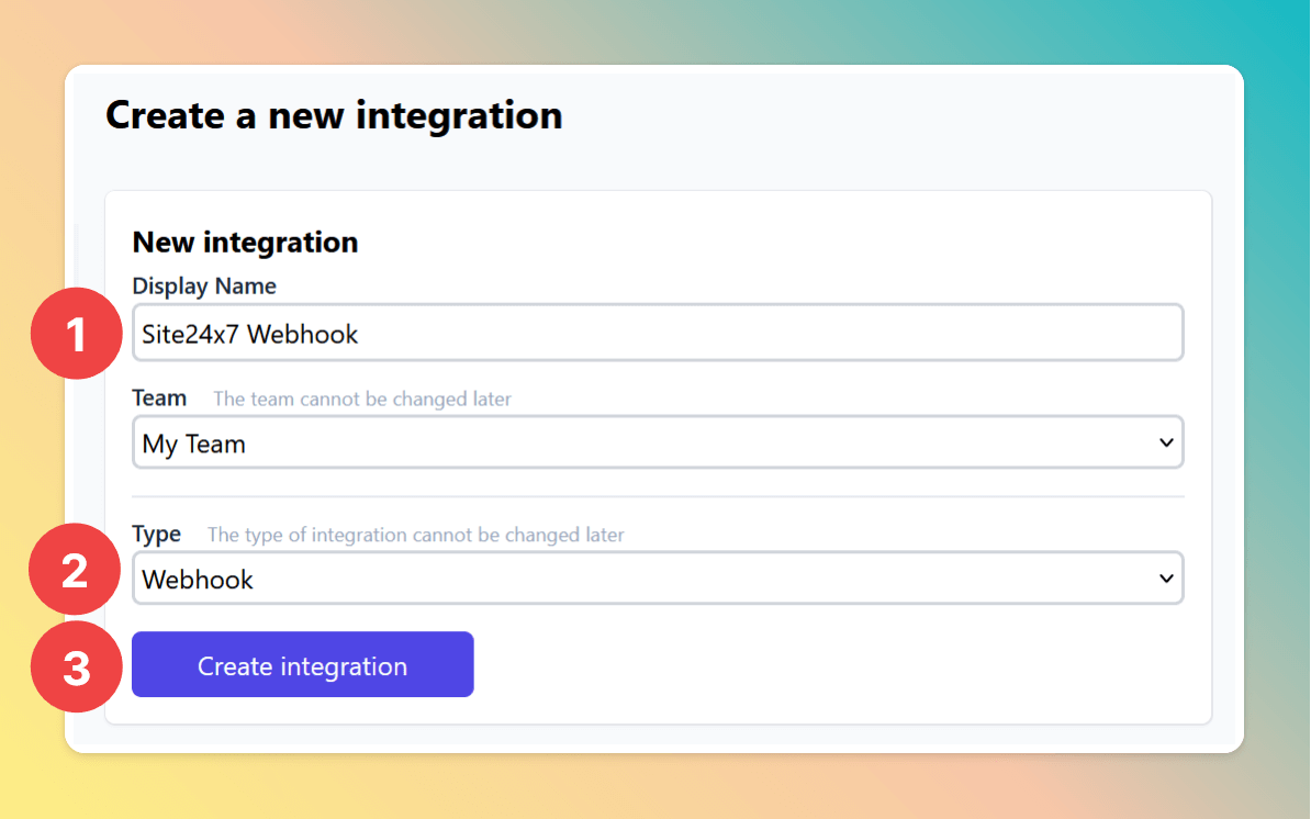 Create Webhook Integration