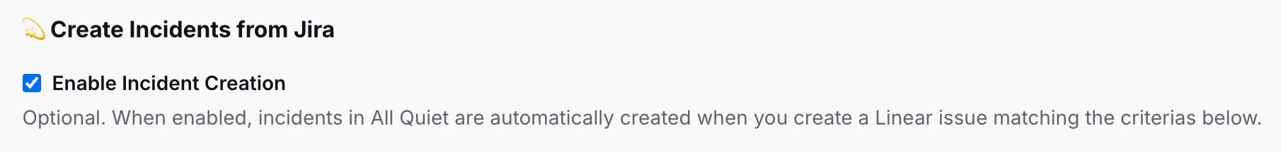 Image Create Incidents from Linear & Jira