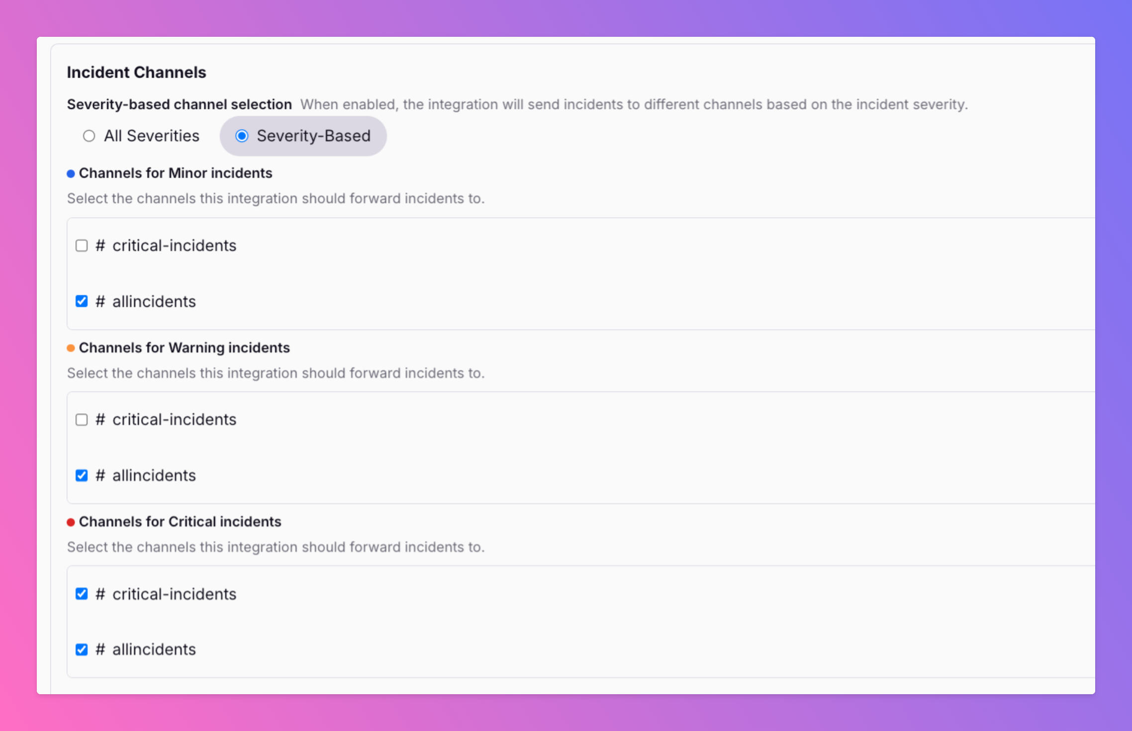 Image Filter Slack Channels For Incident Severity