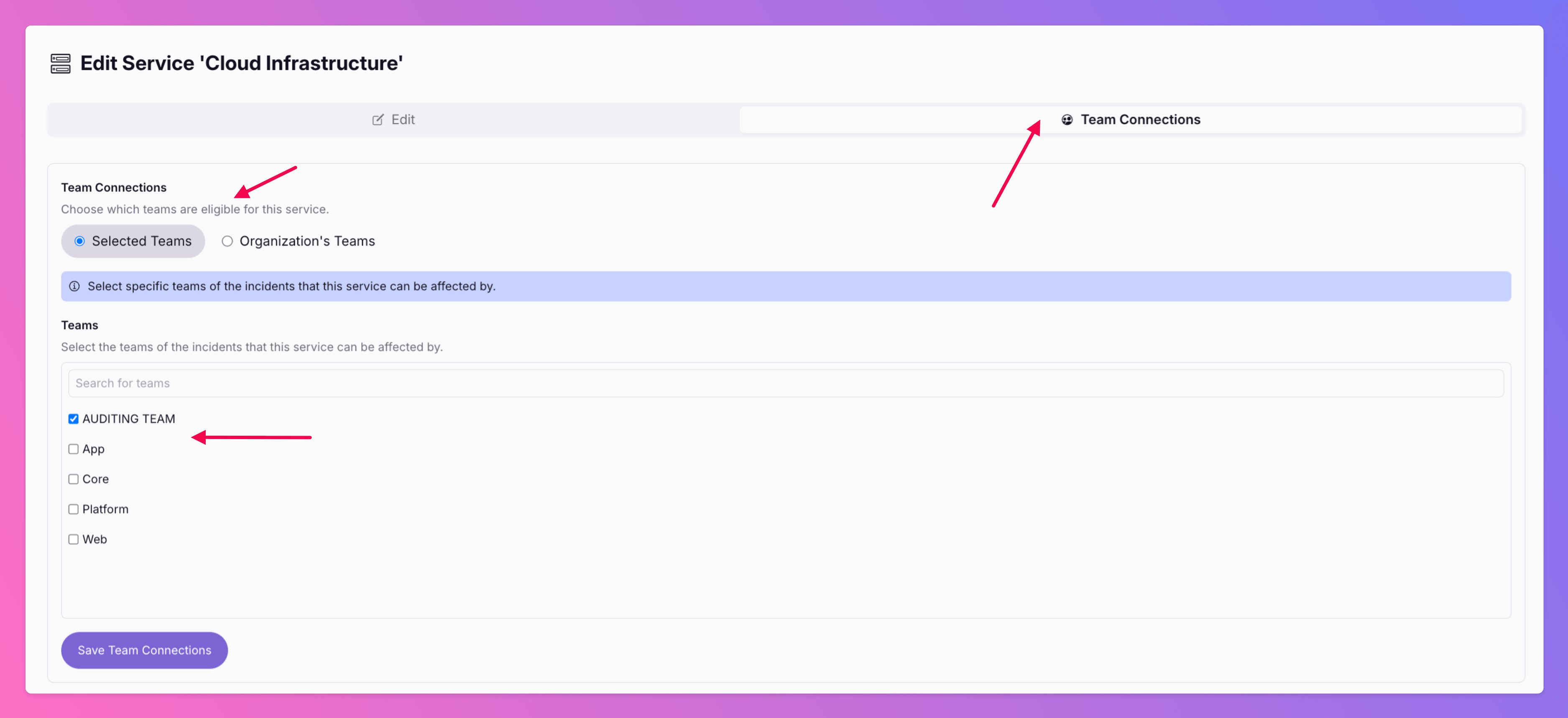 Image Allow Team's to own Services