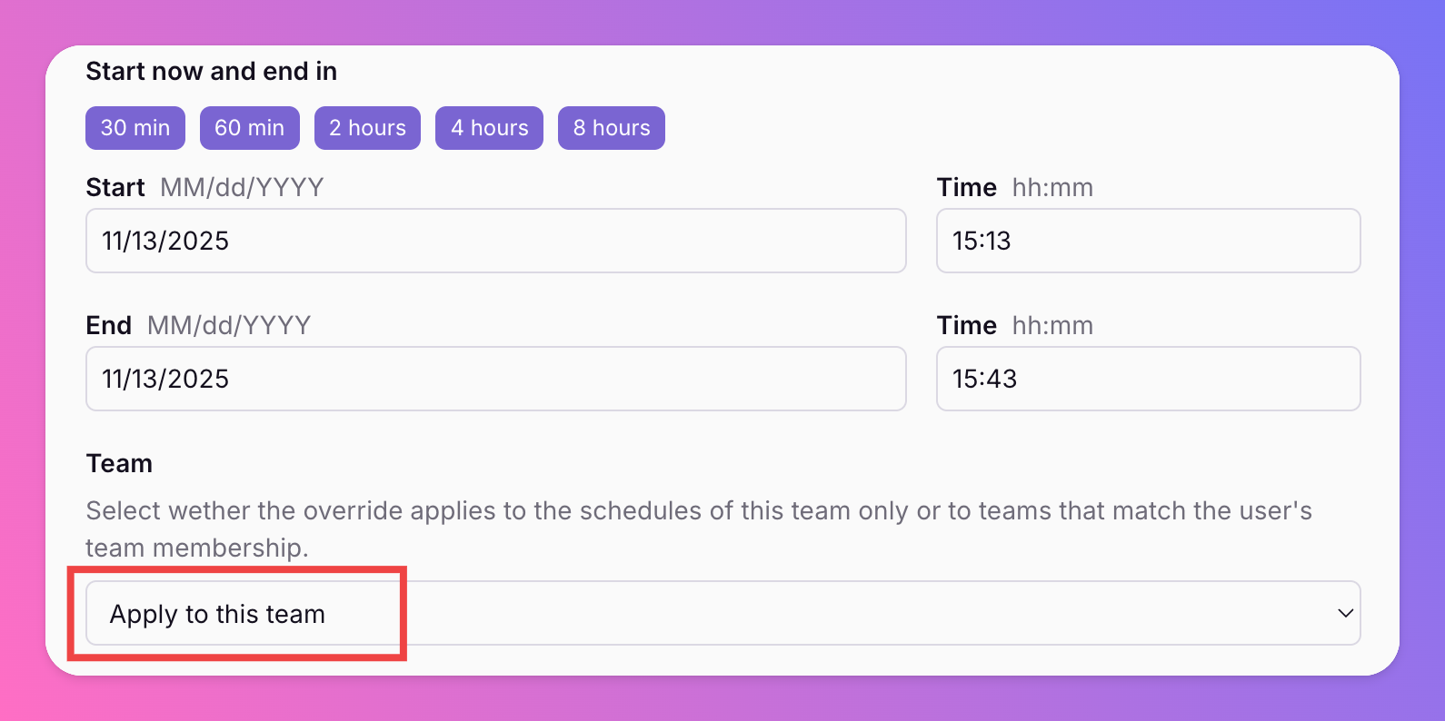 Image Team-Specific Overrides