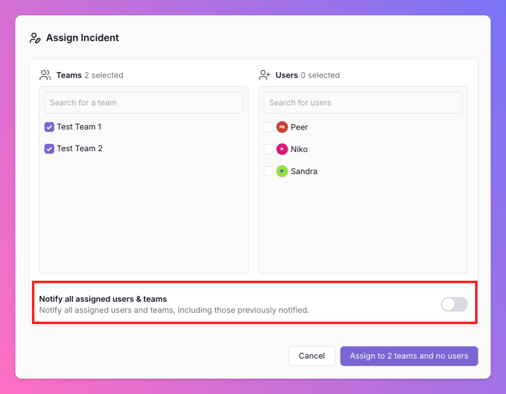 Image Assign Action - Notify only newly added colleagues